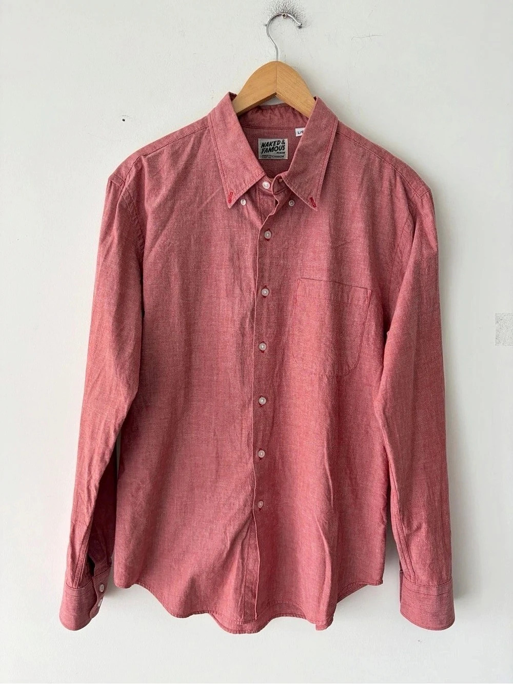 Naked & Famous Denim Long Sleeve Shirt Size L